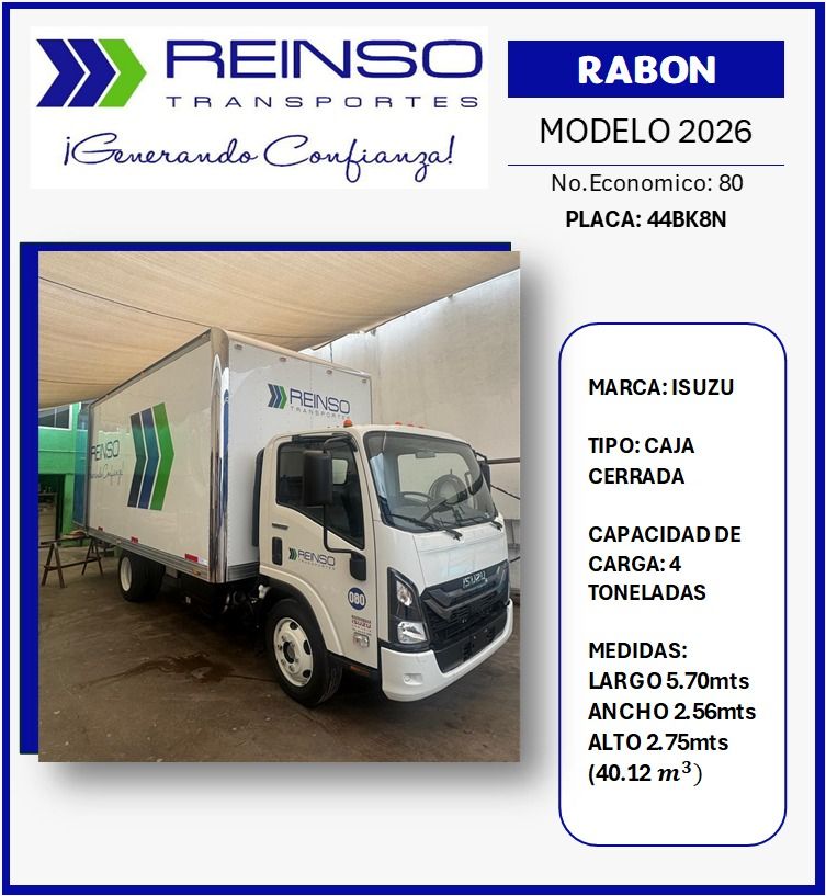 Rabon Modelo 2026 · ISUZU · Caja cerrada